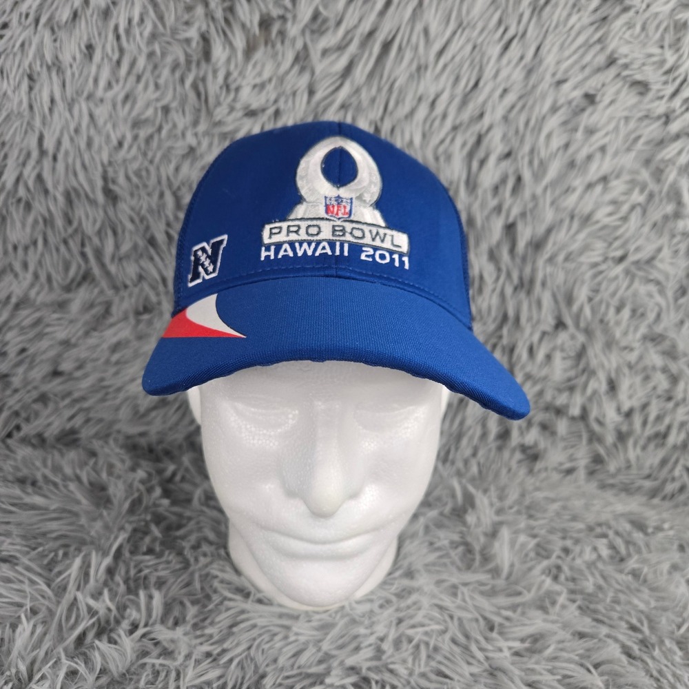 Reebok NFL Pro Bowl Hawaii 2011 Hat Mens S/M Blue NFC Mesh‎ Stretch Fit Cap